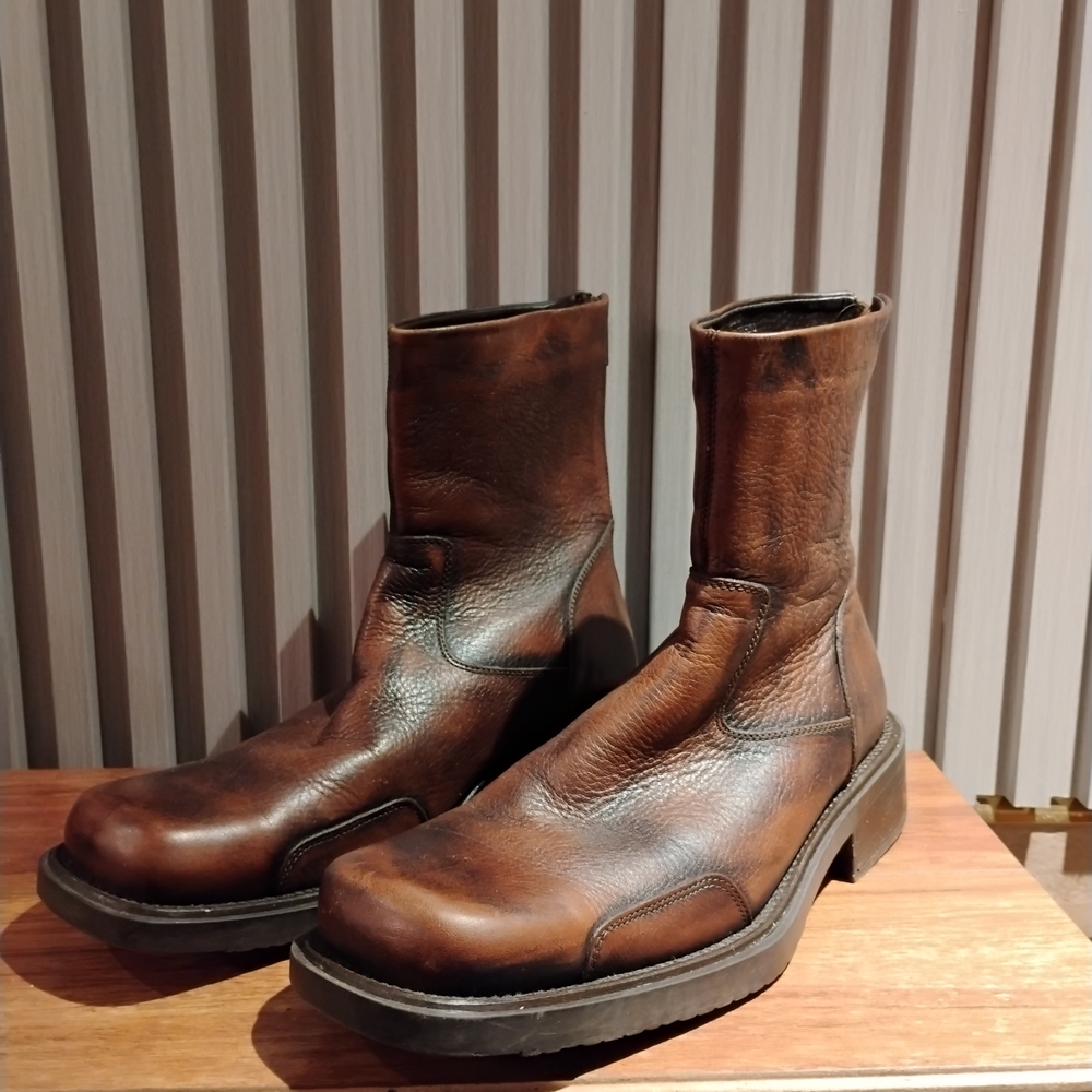 Aldo Square-Toe Back-Zip Western Boots sz8
